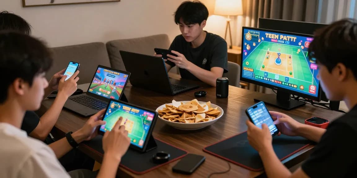 Engaged players enjoying Teen Patti Gold games with direct link access on smartphones.