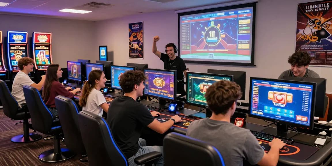 LUCK8 online gaming atmosphere with players enjoying vibrant casino games and dynamic visuals.