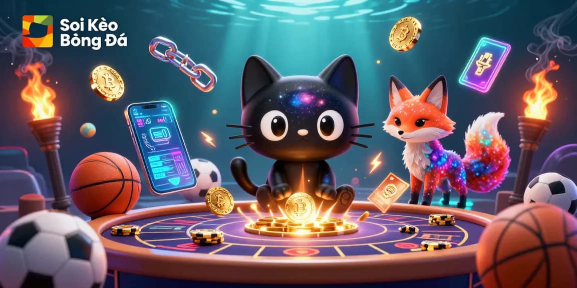 Soi Kèo Bóng Đá transforms the sports betting scene with animated characters collecting winning bets.