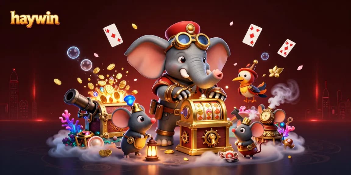 Spin the golden slot machine at Haywin for a chance to win big prizes amid a vibrant casino adventure.