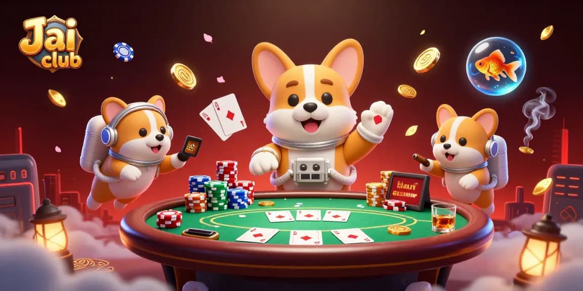 Experience high stakes at Jai club with a vibrant space casino scene featuring unique characters.