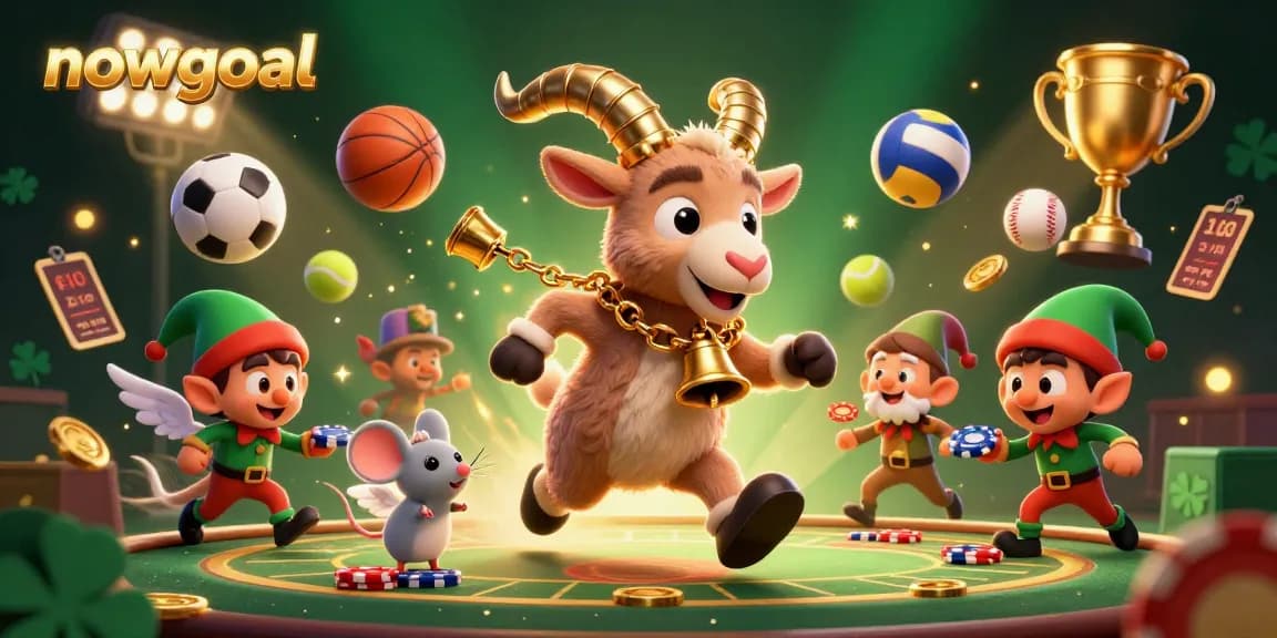 Experience dynamic sports betting action at Nowgoal with engaging characters amidst a thrilling casino scene.