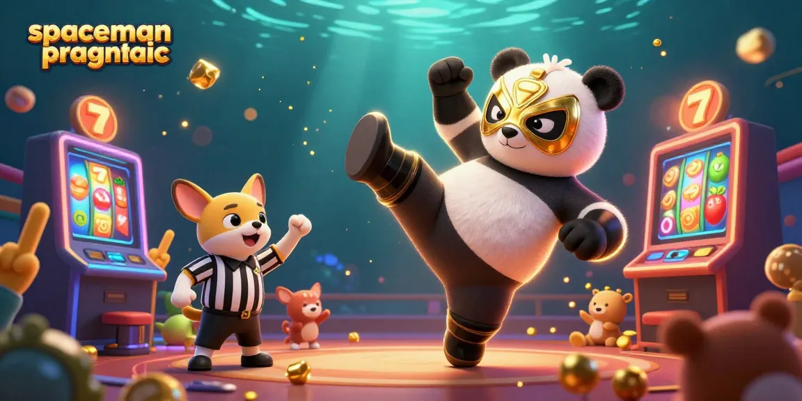 Spin the reels with Spaceman Pragmatic in an exciting casino scene featuring animated characters.