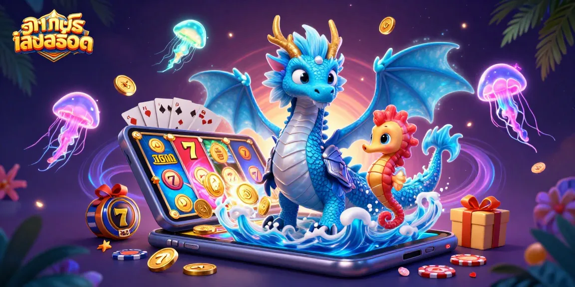 ทดลองเล่นสล็อต ด้วยภาพ 3D ของมังกรน้ำและอัศวินม้าน้ำในโลกคาสิโน