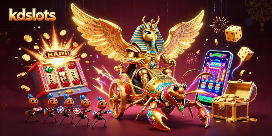 Experience big wins with kdslots in an epic casino scene featuring vibrant characters and jackpot explosions.