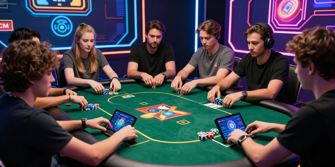 Exciting scene of players enjoying Game Poker Uang Asli Dominobet at virtual poker tables, showcasing vibrant graphics and chips.