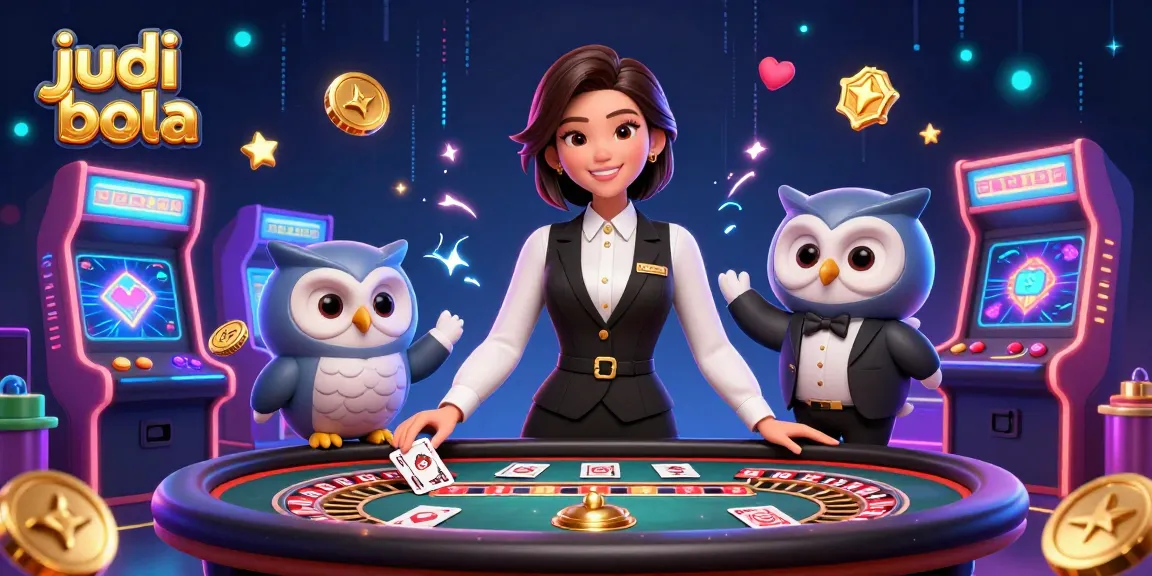 Experience judi bola excitement with dealers and vibrant gaming elements in this stunning casino illustration.