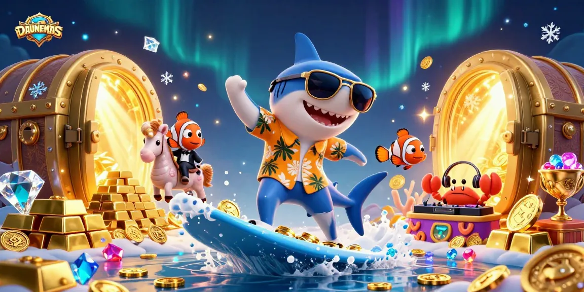 DAUNEMAS delights gamers with vibrant 3D illustration showcasing thrilling casino adventures.