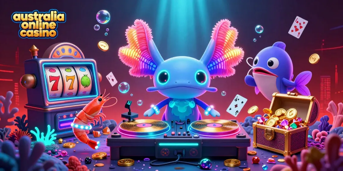 Engage with the vibrant scene of australia online casino featuring underwater DJ and gaming elements.