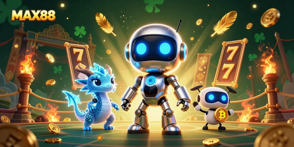 Experience the thrilling excitement of MAX88 with dynamic gambling elements and a vibrant digital scene.