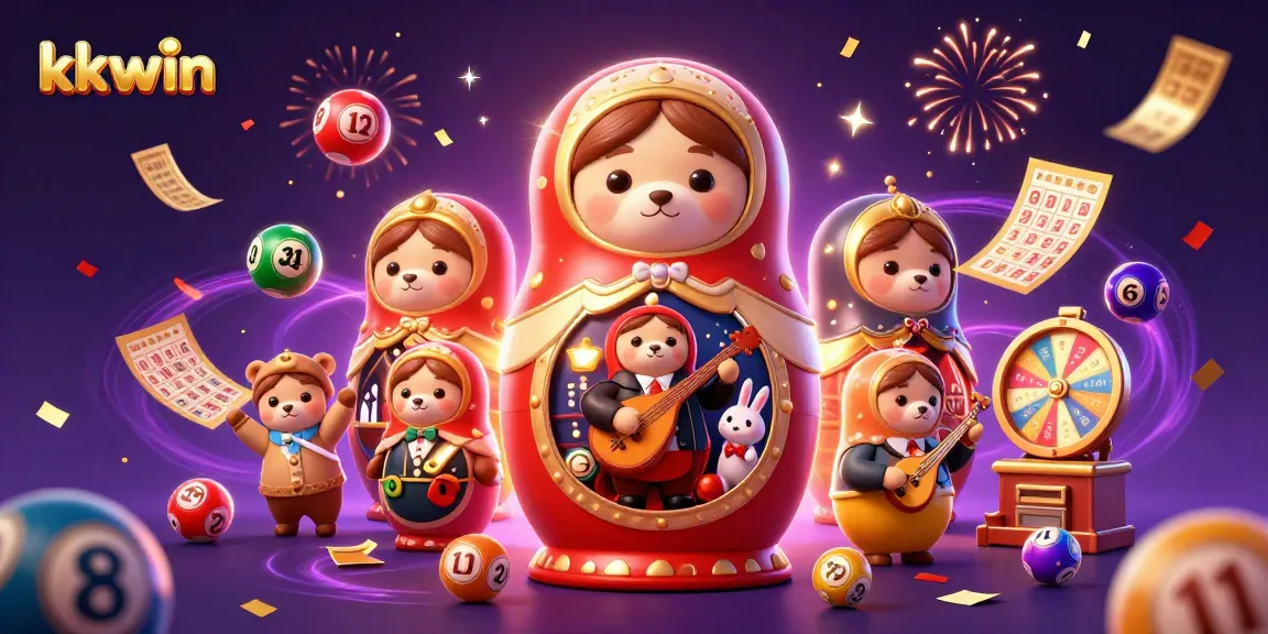 Experience the excitement of kkwin with casino-themed bears and vibrant gaming elements amidst a celebratory backdrop.