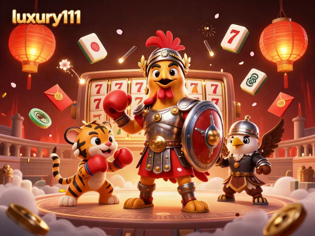 Experience the thrill of winning with luxury111 in a vibrant casino scene filled with dynamic game elements.