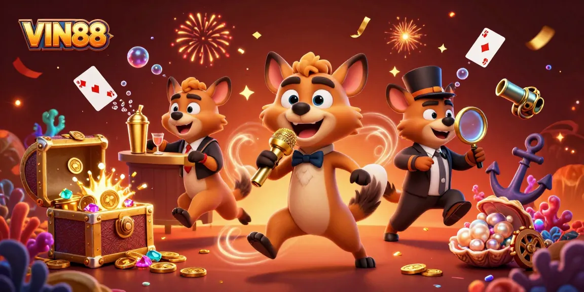 Experience thrilling entertainment at VIN88 with lively hyenas running a comedy casino