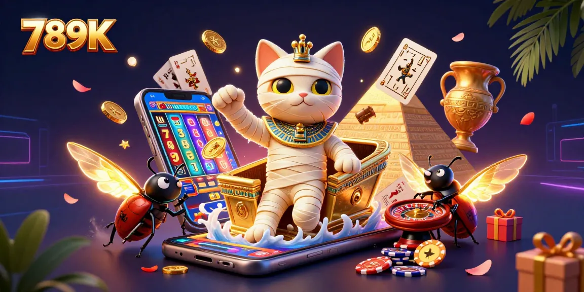 Experience thrilling gaming at 789K with 3D mummy cat and golden slots!