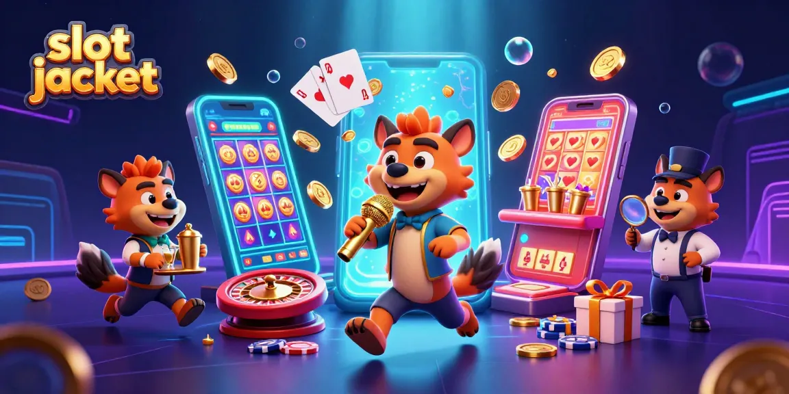Memenangkan slot jackpot dengan hyena lucu dalam ilustrasi kasino