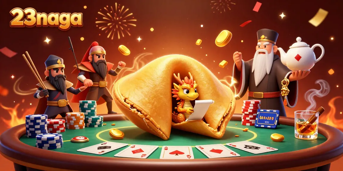 Experience thrilling poker action at 23naga with a magical dragon and golden fortune cookie.