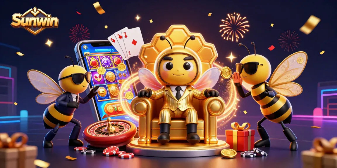 Spin to win at Sunwin's rich 3D casino scene with exciting game elements and characters.