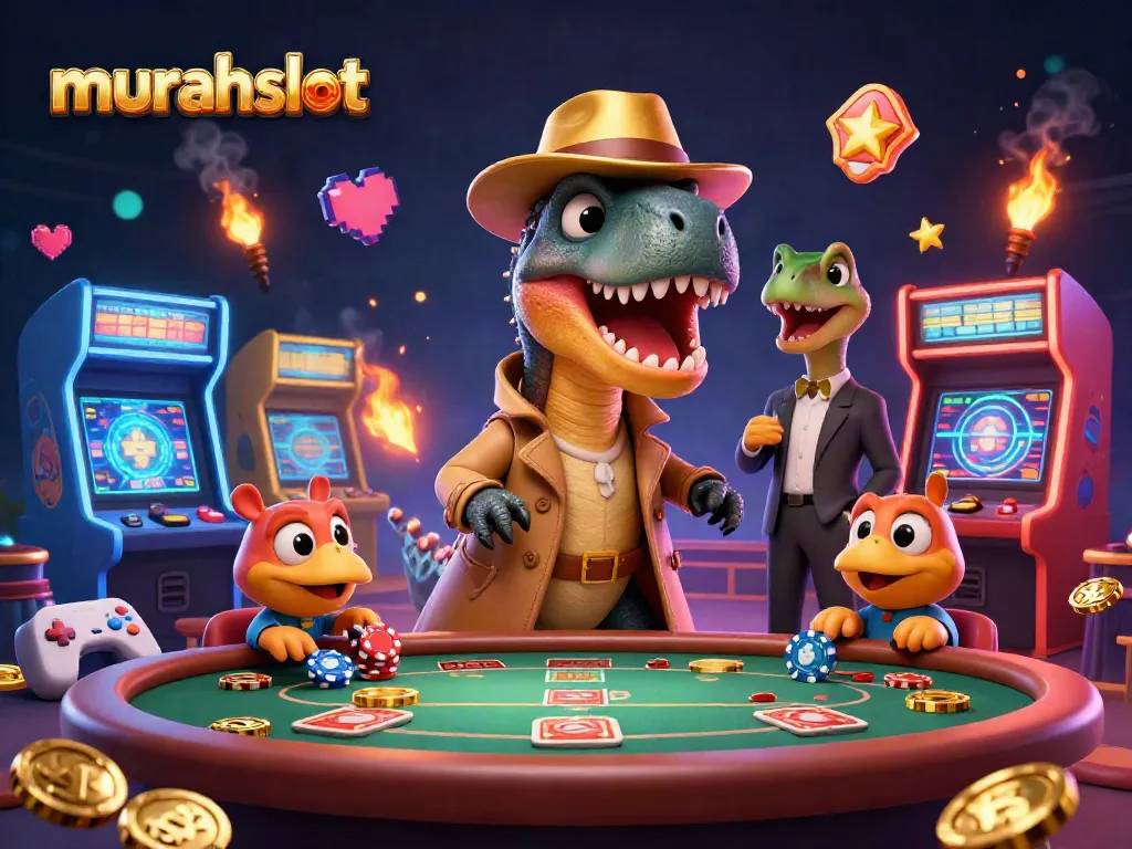 Menangkan jackpot besar di murahslot dengan gambar kartun 3D yang menampilkan karakter unik di meja blackjack.