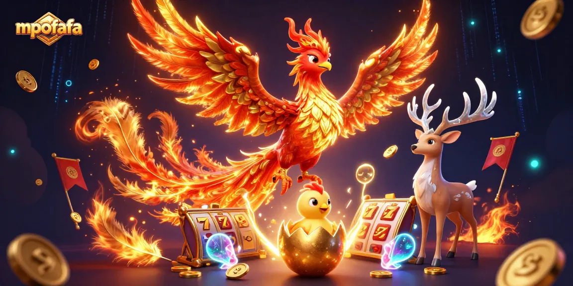 Engage with mpofafa's dynamic casino elements as the phoenix rises and a baby hatches.