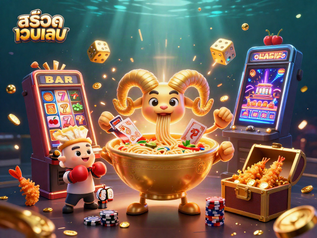 Experience excitement with สล็อตเว็บตรง as colorful characters celebrate amidst casino action and jackpot wins.