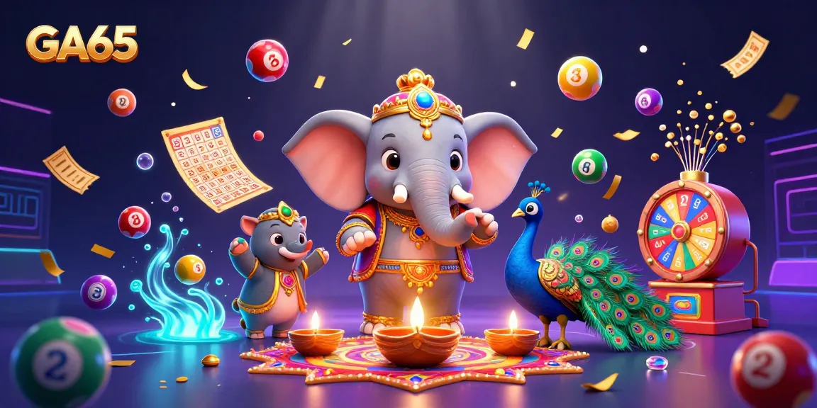 Experience the thrill of GA65 with dynamic lottery elements and rich visual depth in 3D illustration.
