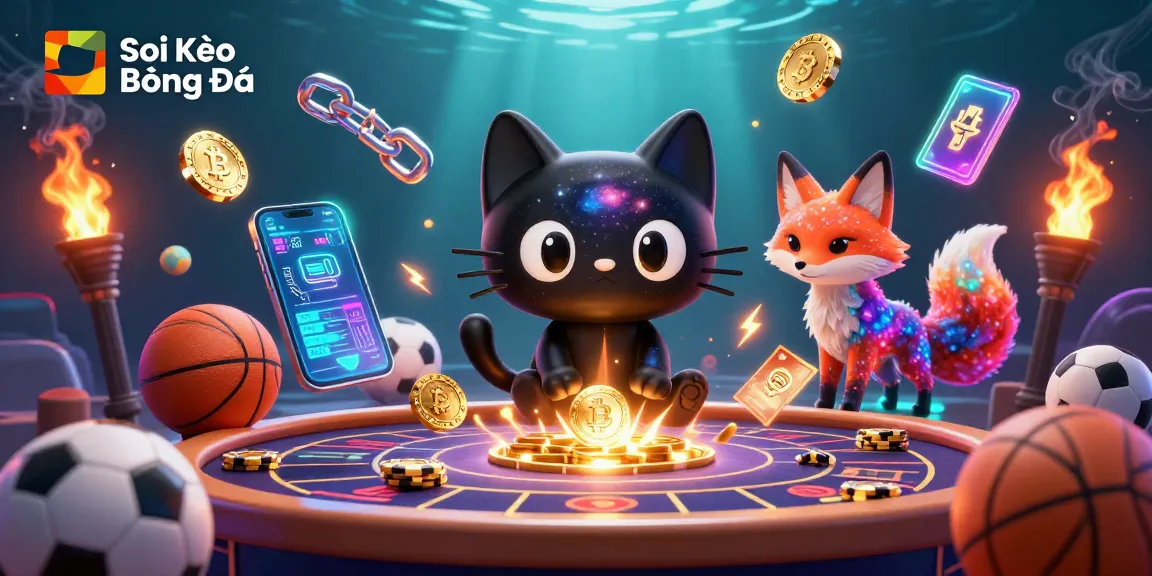 Soi Kèo Bóng Đá transforms the sports betting scene with animated characters collecting winning bets.
