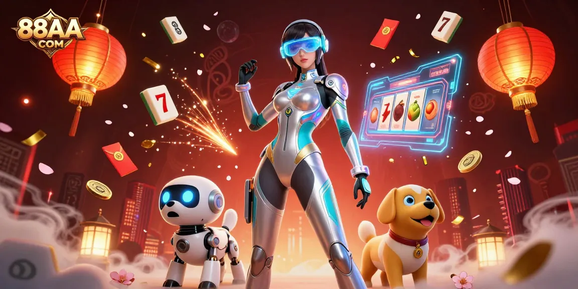 Win with incredible features and slots at 88AA COM, showcasing vibrant 3D casino illustration.