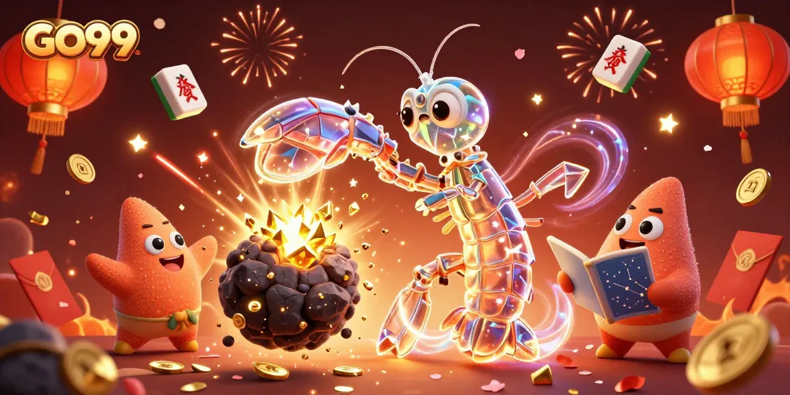 Engage and win at GO99 with a 3D casino illustration bursting with excitement and fortune.