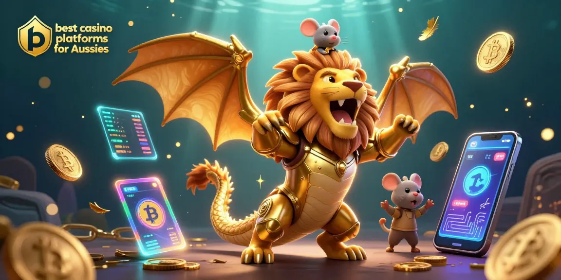 Experience the best casino platforms for Aussies with exciting gaming visuals featuring unique characters and vibrant elements.