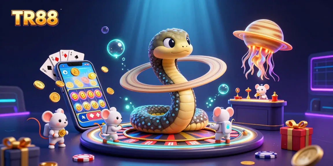 Experience the thrill of gaming with TR88, where the Saturn roulette snake coils amidst bets from astronaut mice.