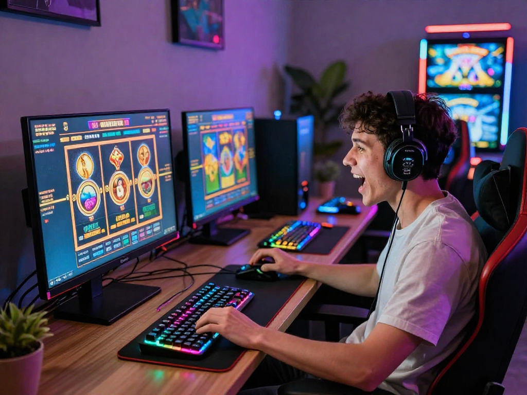 Pengalaman seru bermain pawangslot di platform slot online dengan suasana modern dan aksesoris gaming menarik.