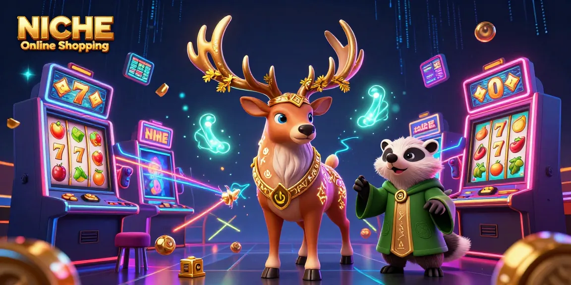 Spin to win at NICHE Online Shopping with vibrant slot machines and magical characters!