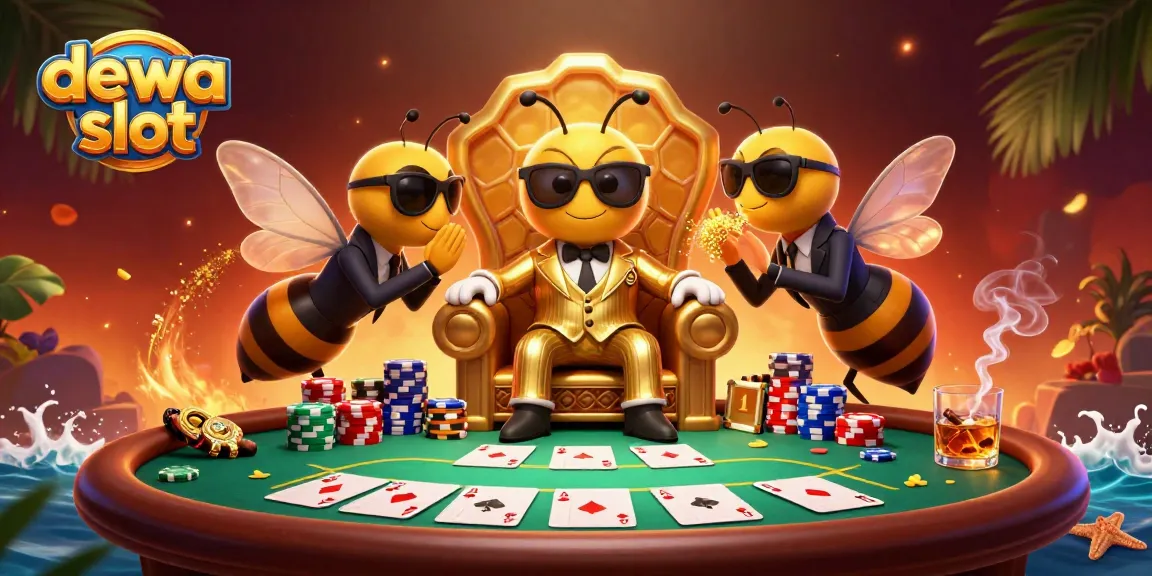 Engage in thrilling gameplay with Dewa Slot as the 3D cartoon mob boss oversees epic poker action.