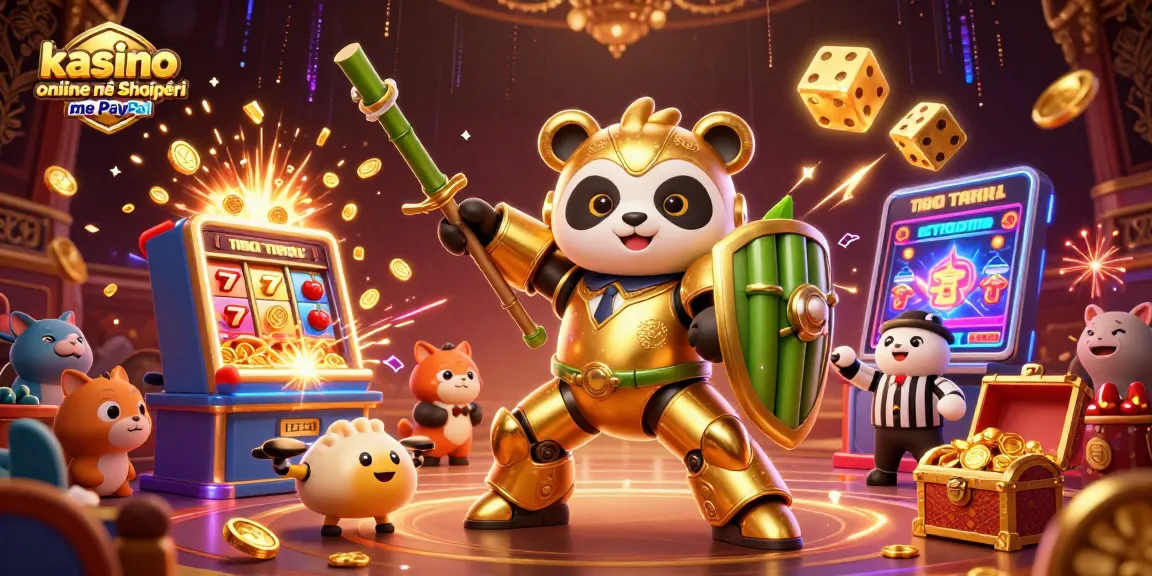 Experience kasino online në Shqipëri me PayPal through a vibrant scene of excitement and gaming action.