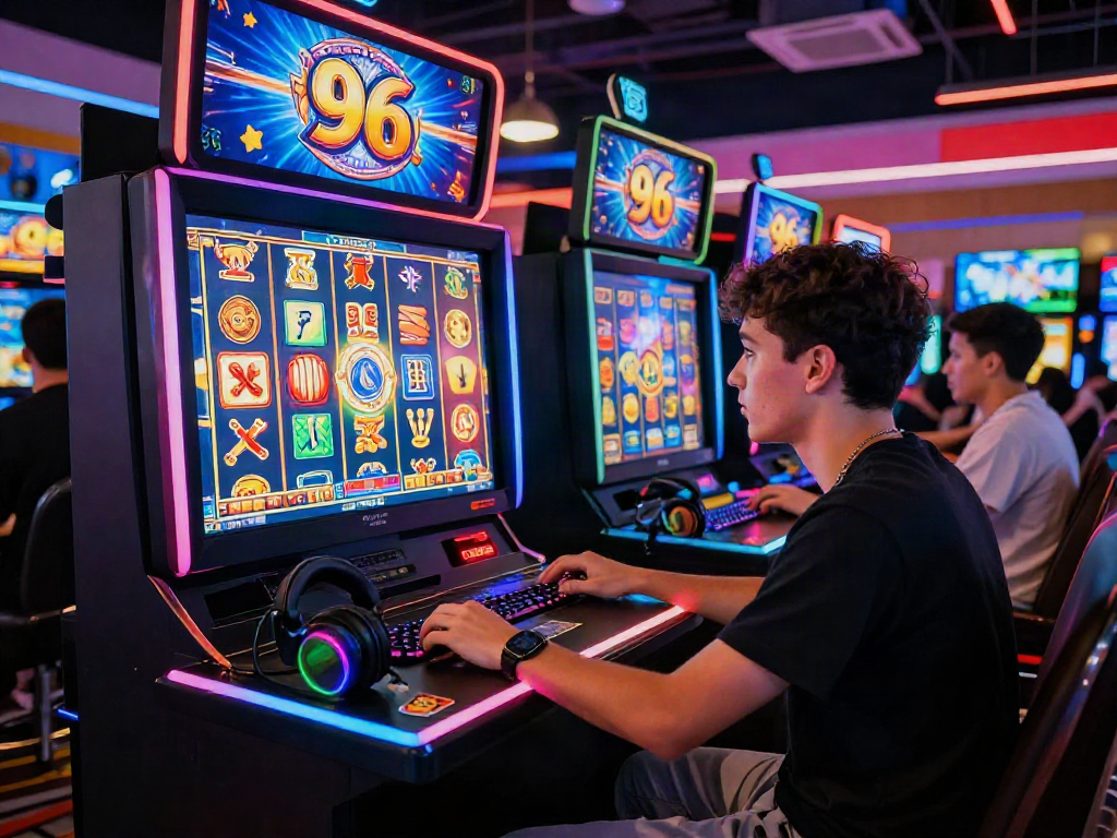 Player enjoying a slot96 game experience in a vibrant virtual casino atmosphere.