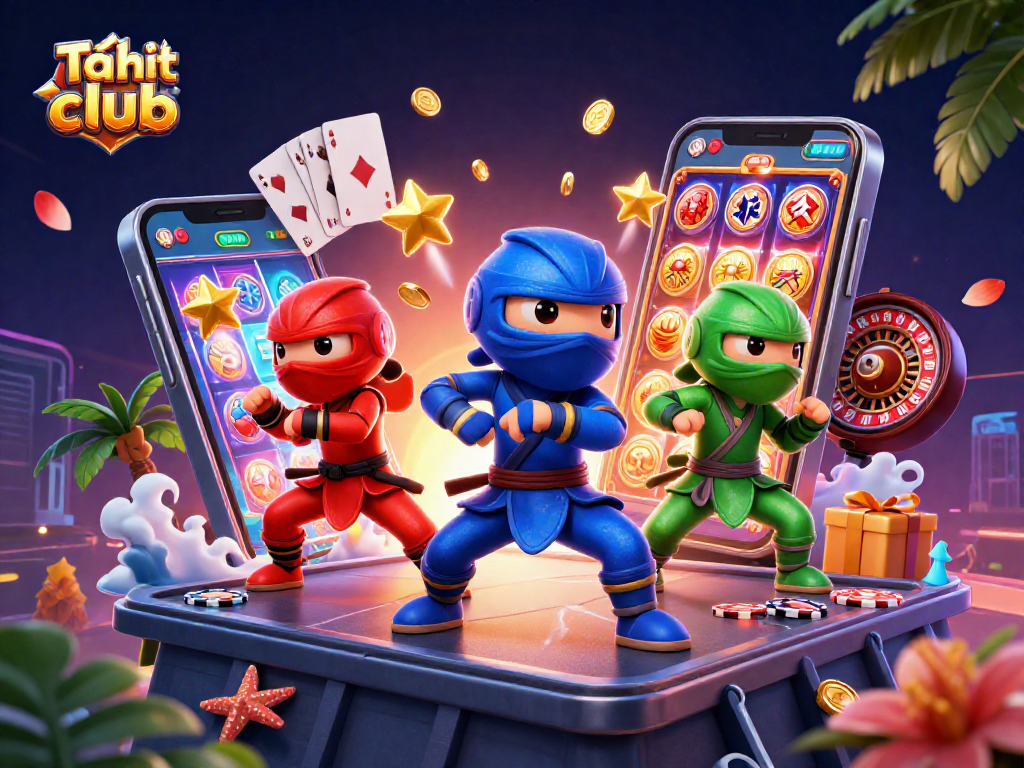 Experience the thrill of Tải hit club with vibrant casino elements in a dynamic 3D scene.