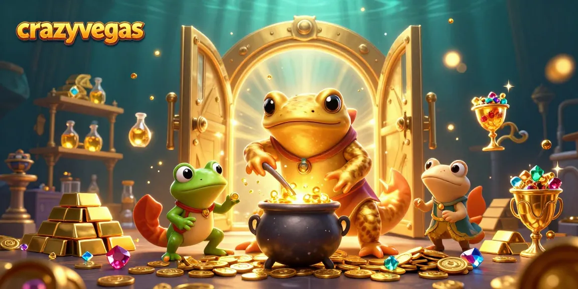 Experience the magic of crazyvegas as a giant golden salamander transforms base metals into gold coins.