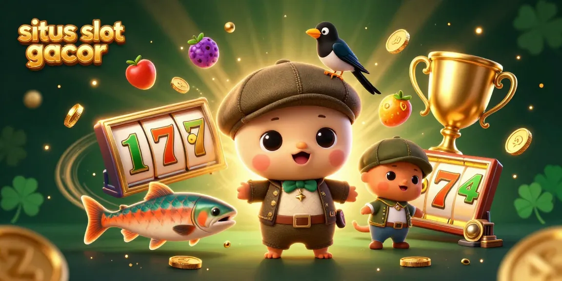 Spin and win with situs slot gacor featuring colorful slot reels and playful characters.
