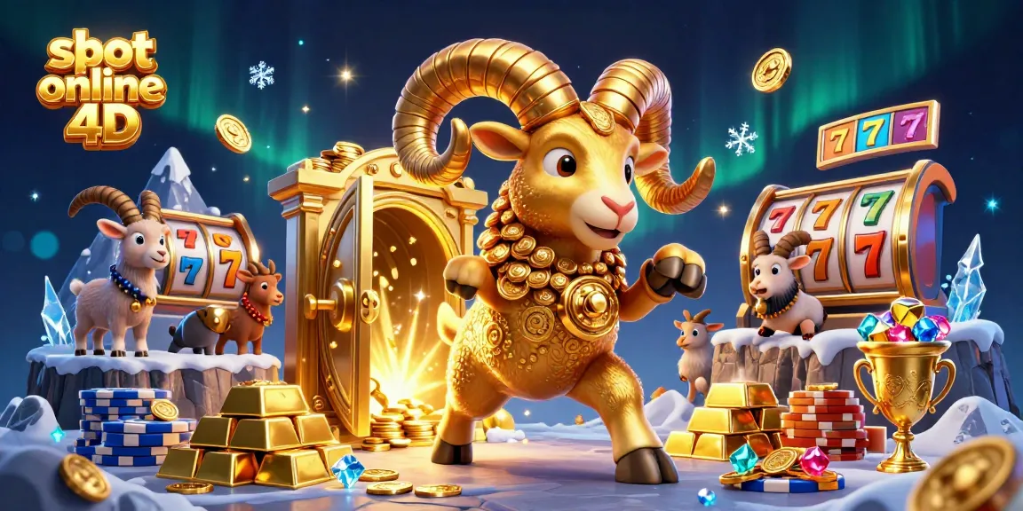 Experience the excitement of slot online 4D with dynamic gaming elements in a vibrant 3D illustration.