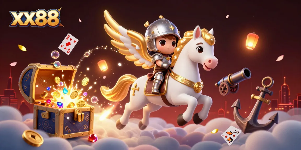 Experience thrilling gameplay at xx88 with a celestial horse and treasure-laden underwater adventure.