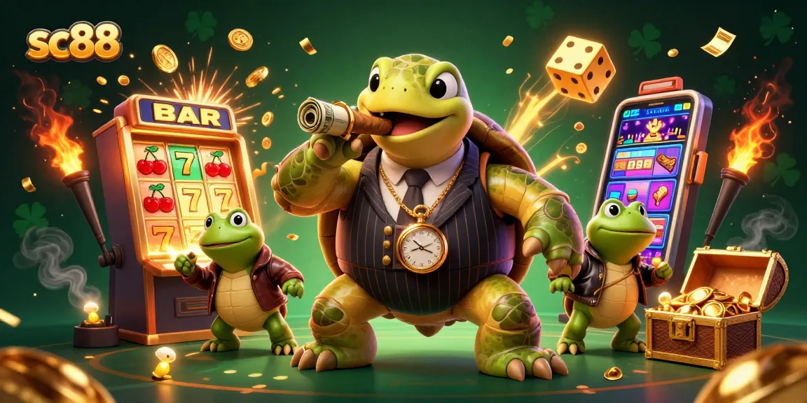 Experience excitement with sc88 at a vibrant 3D casino scene featuring cartoon characters and rich gaming elements.