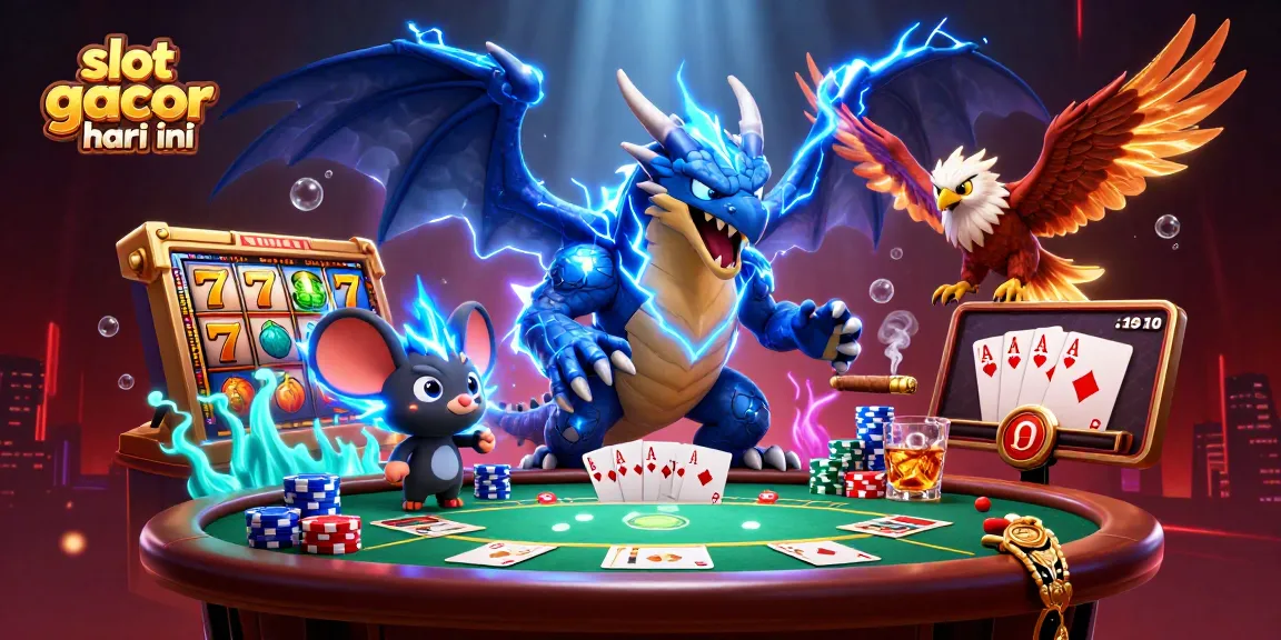 Slot gacor hari ini dengan mesin slot inovatif dan karakter 3D menarik dalam suasana kasino.