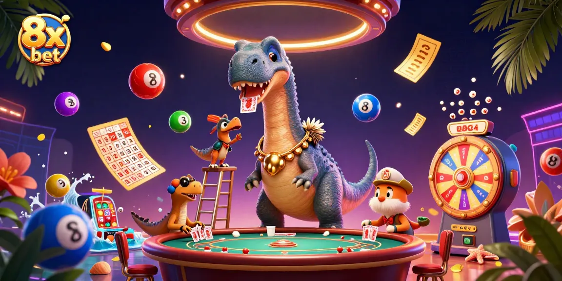 Experience thrilling wins at 8x bet with vibrantly illustrated casino action and excitement.