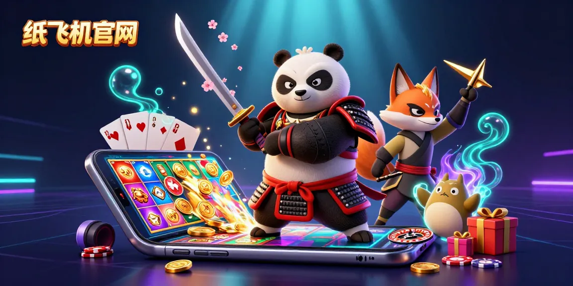 Experience thrilling gameplay with 纸飞机官网 in a vibrant 3D casino illustration featuring magical characters and slot games.