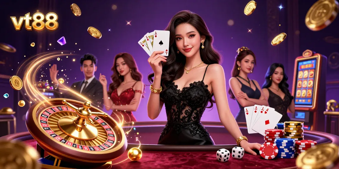 Experience the excitement of vt88 with a glamorous casino scene filled with stunning game elements.