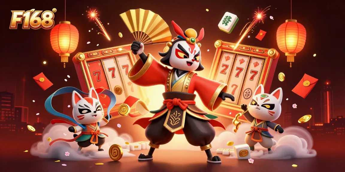 Experience thrilling gameplay at F168 with vibrant slot reels and captivating characters.
