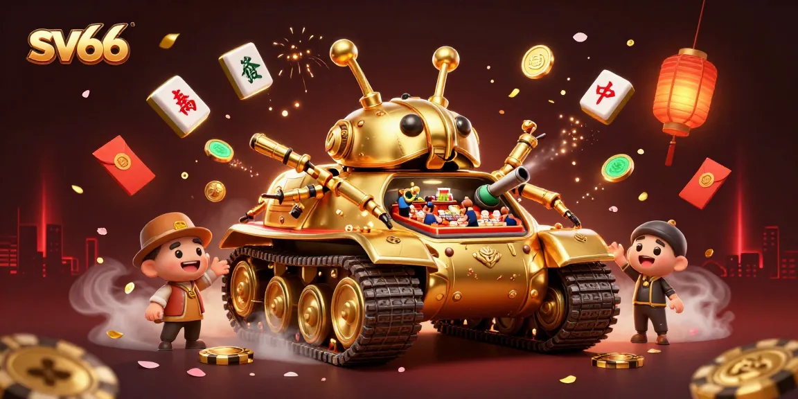 Bet on thrilling games at sv66 with a 3D illustration of a unique casino-themed beetle tank