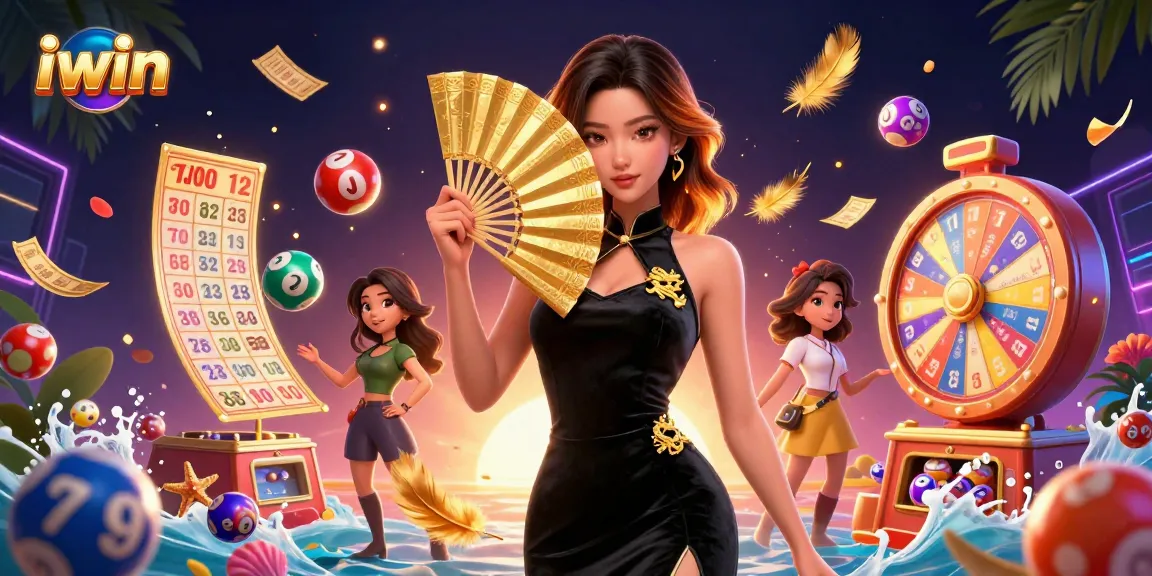 Win big at iwin with vibrant lottery elements and a stunning 3D casino illustration.
