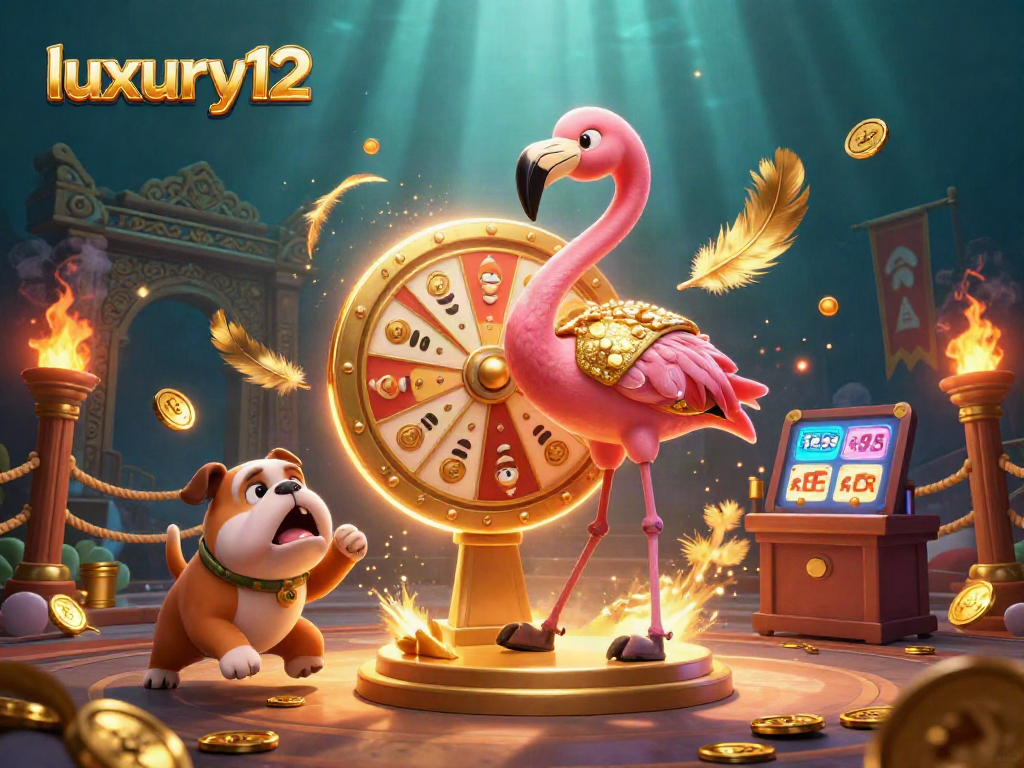 Experience luxury12 gaming with vibrant casino excitement featuring prizes, golden coins, and thrill.