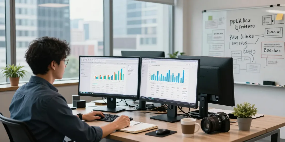 Professional analyzing pbn links seo strategies in a modern office.